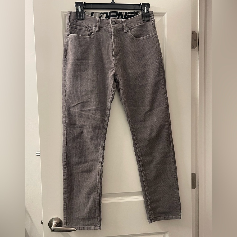 Men's Slim Straight Jeans - Classic Gray Corduroy